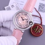 Cartier 33MM In Diameter 316L Steel NH05 Movement Pink Dial Watch